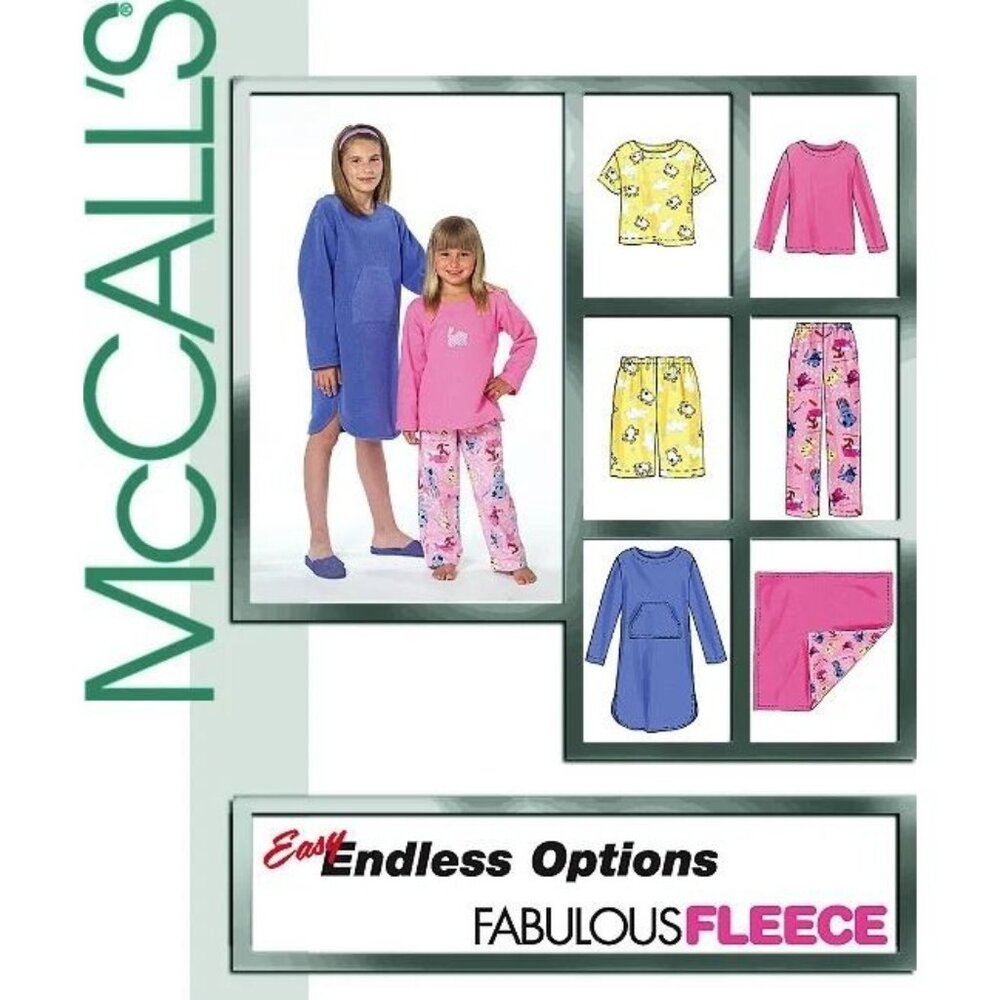 McCalls M4963 Girls Pajama & Robe Sewing Pattern XS-Small